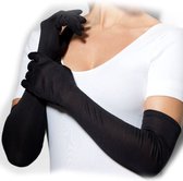 FUNIDELIA Lange zwarte handschoenen voor vrouwen en mannen - jaren '20