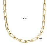 Schitterende 14K Geelgouden Paperclip Collier 4mm.