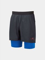 Ronhill Tech Ultra Twin Short Hardloopbroek Black/Azurit Heren