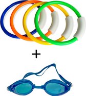 Jobber Playground Duikringen + gratis duikbril kinderen - Zwembad Speelgoed - Willekeurige kleur