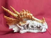 Orgone / orgonite / orgoniet draak/ drakenschedel Golden Healer Lemurian Seleniet