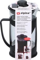 Alpina |Cafetiére | Koffie- en theezetapparaat | Snel en gemakkelijk | Verse Koffie | 18x12x9 cm