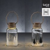 Luca Lighting - Flessen met LED in deksel - 2 stuks - H 27 x Ø 14 cm