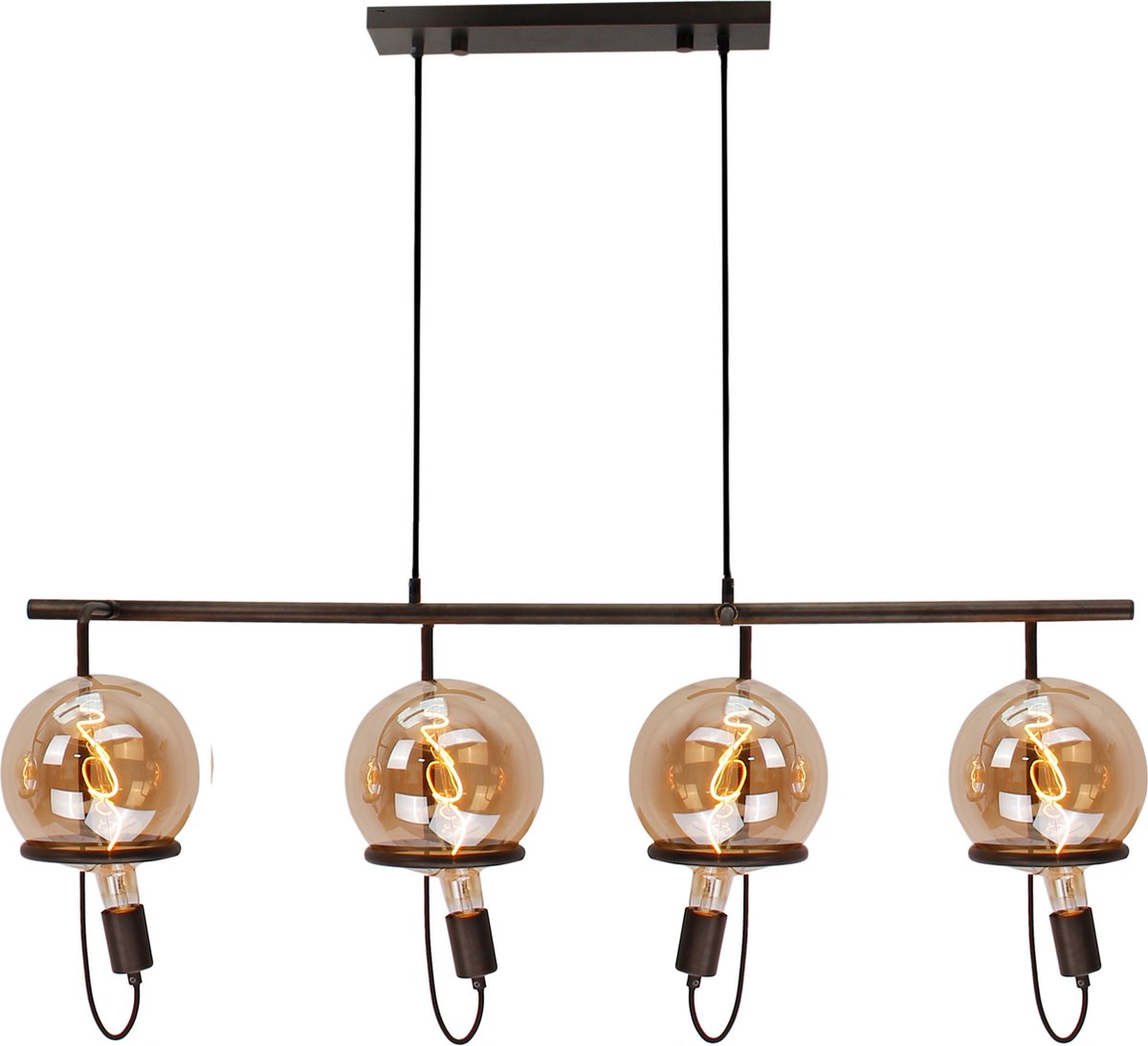 Chericoni Anello Hanglamp - 4 lichts - 115 cm breed - E27 - Zwart