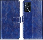 OPPO A16 Hoesje - Mobigear - Basic Serie - Kunstlederen Bookcase - Blauw - Hoesje Geschikt Voor OPPO A16