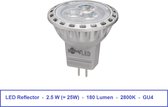 GU4 LED REFLECTOR SPOT 2.5 W - WARM WIT - 2800 K - 180 LUMEN - A+