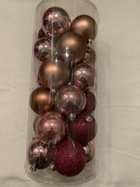 Totally Christmas | Kerstbal 8 cm | 24 stuks | Mix Koker | Blush Pink