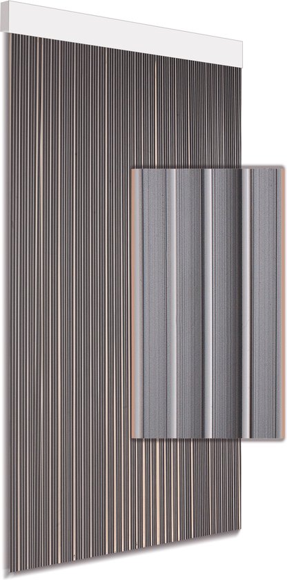 DEGOR Luxe vliegengordijn/deurgordijn Lamellen Tira grijs-wit 90 x 215