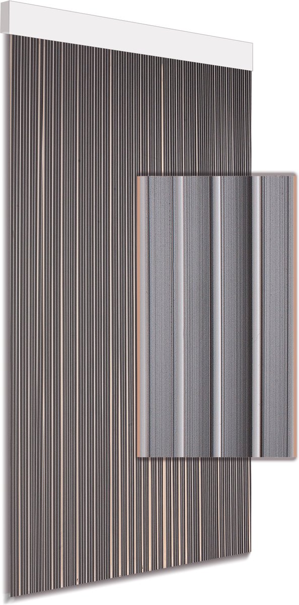 DEGOR Luxe vliegengordijn/deurgordijn Lamellen Tira grijs-wit 90 x 215 - DEGOR