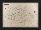 Houten stadskaart van Bakel