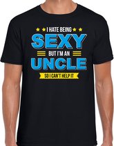 Hate being sexy but Im an uncle / Haat sexy zijn maar ben oom cadeau t-shirt zwart voor heren -  kado shirt  / verjaardag cadeau S