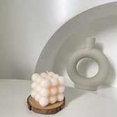 N&F | Bubble kaars | Set van 2 | 6x6 | Trending kaarsen | Cube candle | Bubble candle - Ivoor