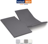 totaalBED Hoeslaken Splittopper - 200x200 - Antraciet - 100% katoensatijn - dubbele split