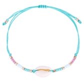 Armbandje Bohemian Shell - Gevlochten - Turquoise