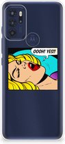 Silicone Back Case Motorola Moto G60s Hoesje met Tekst Popart Oh Yes