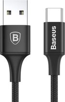 Baseus USB C kabel | Type C naar USB A | USB 2.0 HighSpeed | Oplaadsnoer | Max. 480 Mb/s | Snelladen tot 3A | Male naar male | Slimline | Voor Samsung, Huawei, OnePlus, Oppo, Sony en andere s