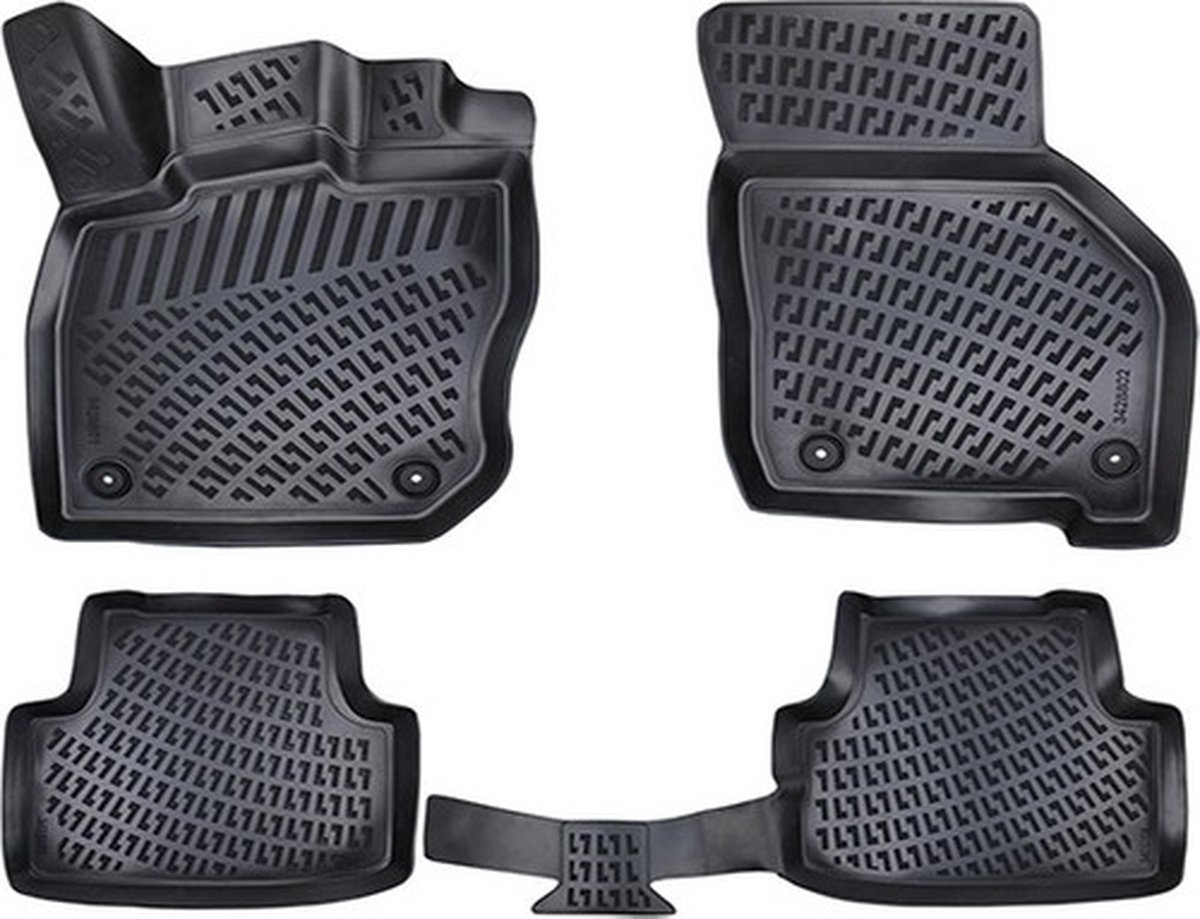 Rizline 3D rubberen matten automatten vloermatten compatibel met Skoda Octavia 2012-2020 Premium 3D originele pasvorm-rubberen zwart (valentijn cadeautje voor haar en hem - vrouw en man)
