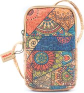 Medellin kurk - Telefoontasje crossbody dames - schoudertasje dames klein telefoon - handmade met rits - plaats voor portemonnee