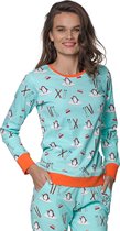 Happy Pyjama's Dames maat: 'XS' (XS-XXL) - Super leuke dames pyjama van katoen in een mooi Pinguïn thema. Comfortabele pyjamaset voor dames!