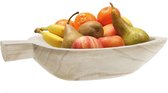 Fruitschaal blad hout 39 cm - Decoratieve schaal voor groente en fruit