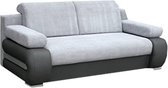 InspireMe 3-zitsbank voor woonkamer, slaapbank, sofa met slaapfunctie en opbergruimte, moderne bank, 3-zits - 206x96x84 cm, 196x144cm - YORK (Lichtgrijs+Donkergrijs)