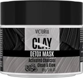 Victoria Beauty - Klei Gezichtsmasker Detox met houtkool stof 85 gr