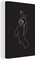 Toile Peinture Line au trait - Danse - Femme - 20x30 cm - Décoration murale