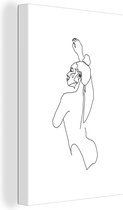 Tableau Peinture Danse - Femme - Line au trait - 20x30 cm - Décoration murale