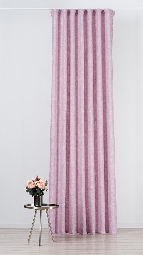 Rideau Riva Prêt-à-poser-Rose-210x245 cm-avec ruban plissé- Wave