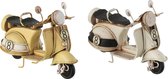 J-Line SCOOTER METAAL BEIGE/GEEL ASSORTIMENT VAN TWEE Set van 4 stuks