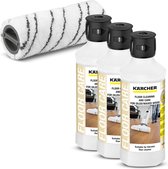 Kärcher Floor Cleaner Set d'accessoires Parquet - 2 rouleaux microfibres GRIS - 3x nettoyant sol RM 535