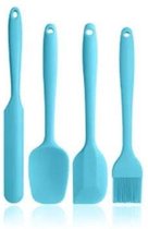 Bakspullen Spatelset 4x - Kunststof - Blauw - Siliconen - Klein - Kinderen - Veel kleuren