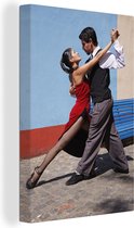 Canvas Schilderij Twee mensen die de tango dansen - 20x30 cm - Wanddecoratie