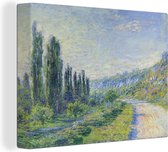 Canvas Schilderij De weg naar Vétheuil - Schilderij van Claude Monet - 80x60 cm - Wanddecoratie