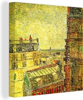 Canvas Schilderij Gezicht vanuit Theo's appartement - Schilderij van Vincent van Gogh - 90x90 cm - Wanddecoratie