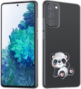Samsung Galaxy S20 FE Siliconen hoesje transparant Panda knipoog *LET OP JUISTE MODEL*