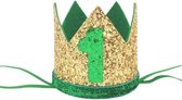 haarkroon, jongen, kroon, haarband, 1 jaar, verjaardag, groen, themafeest