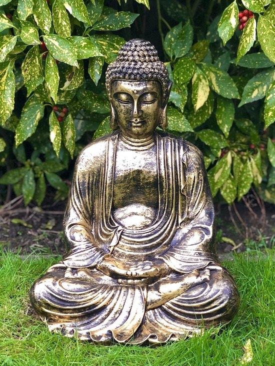 Boeddha geplooide rok 55 cm bronskleur 55 cm hoog - polyester - polyresin -  polystone... | bol.com