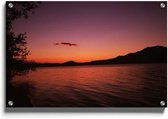 Walljar - Zonsondergang Lake Quinault - Muurdecoratie - Plexiglas schilderij
