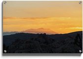 Walljar - Gouden Zonsondergang - Muurdecoratie - Plexiglas schilderij