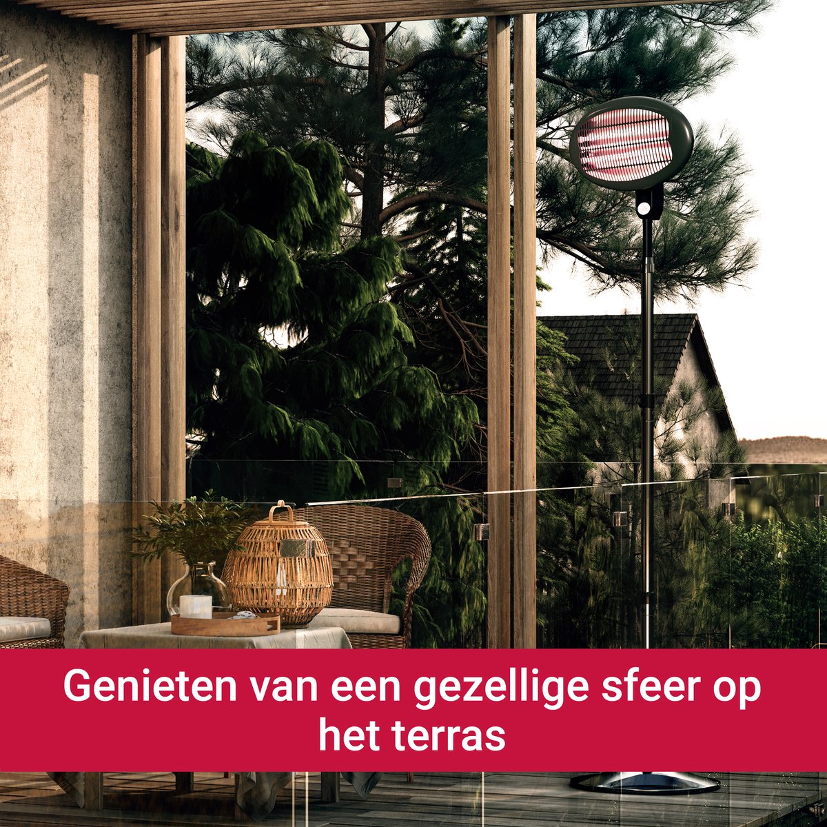 Sunred Dark staande terrasverwarmer 2500 Watt - Kees Smit