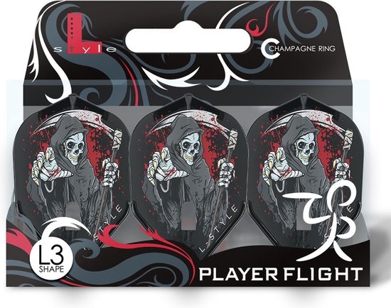 L-Style Champagne L3 Shape Adam Stella V1 Black - Dart Flights van L-Style — afbeelding 3