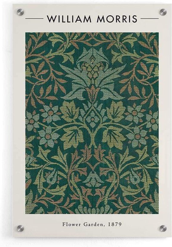 William Morris - Flower Garden - Walljar - Wanddecoratie - Schilderij - Plexiglas