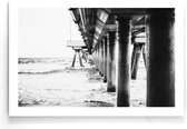 Walljar - Pier Aan Zee - Zwart wit poster