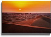 Walljar - Desert Sunset - Muurdecoratie - Canvas schilderij
