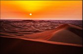Walljar - Desert Sunset - Muurdecoratie - Poster met lijst
