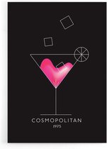 Walljar - Cosmopolitan Cocktail - Muurdecoratie - Poster
