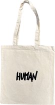 Sayyara Tote bag - Katoenen tas - Schoudertas - Handtas - Canvas - Biologisch katoen - Milieuvriendelijk - "Human" - Dames - Heren - Naturel