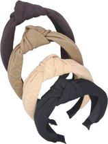 Diadeem - haarband met knoop - zwart of lichtbruin of middelbruin of donkerbruin — Zwart