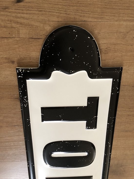 Plaque murale, plaque signalétique XL, avec texte : Toilettes au look ancien.